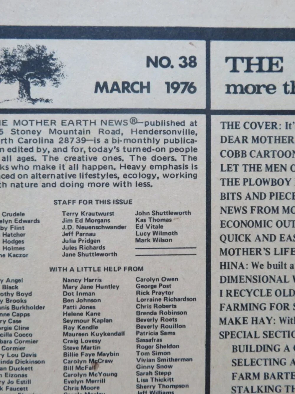 The Mother Earth News March 1976 No. 38 Farming Homesteading Magazine